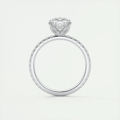2.15 CT Cushion Cut Solitaire Pave Moissanite Engagement Ring 7