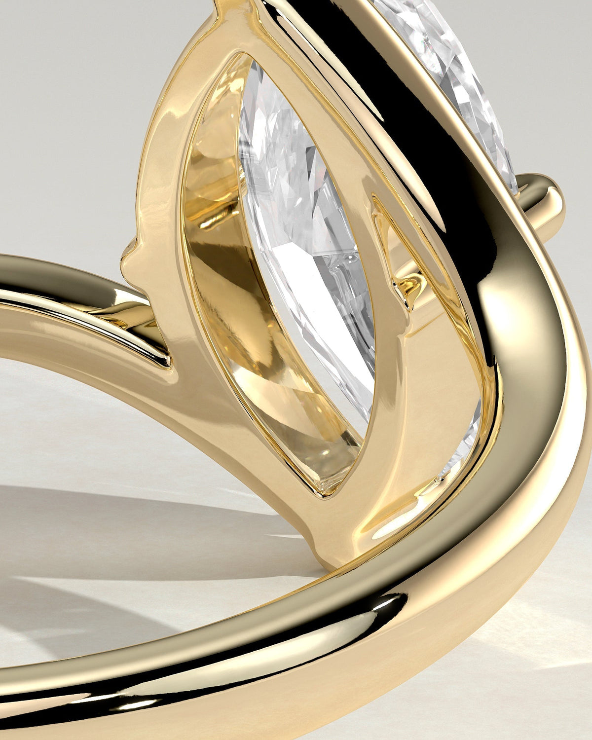 Marquise Swirl Solitaire Lab Grown Diamond Engagement Ring