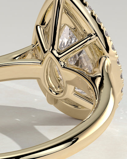 Pear Halo Lab Grown Diamond Engagement Ring