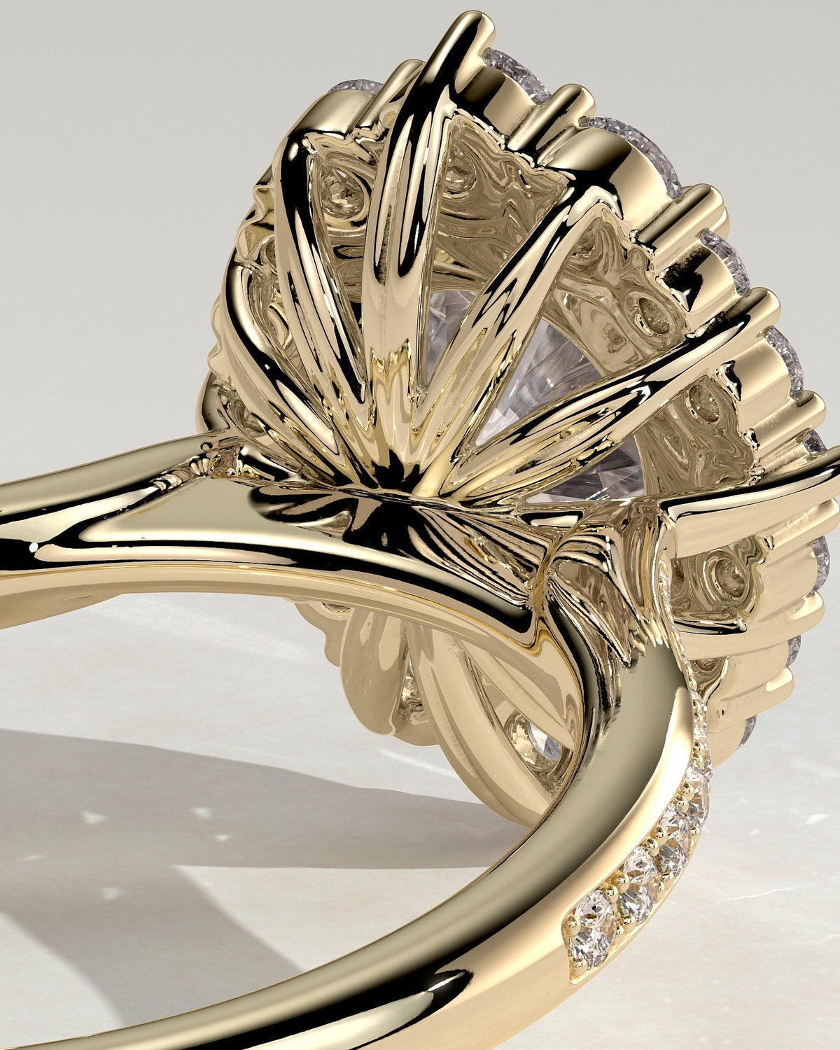 Round Halo & Pave Lab Grown Diamond Engagement Ring