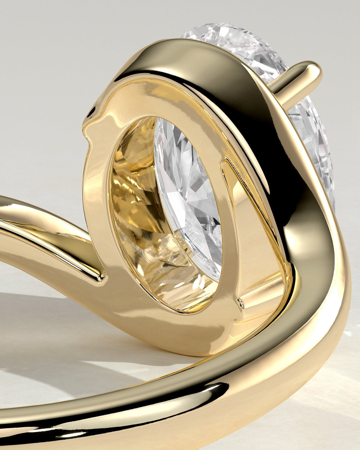 Oval Swirl Solitaire Lab Grown Diamond Engagement Ring