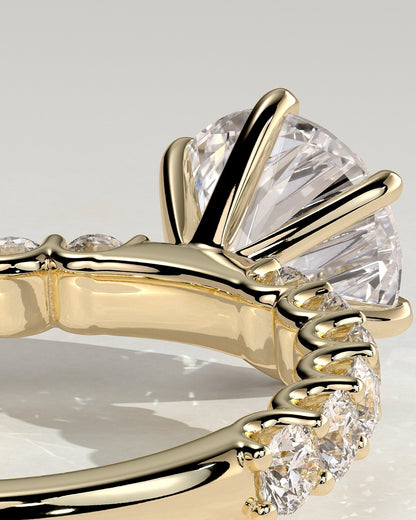 Round Bold Pave Lab Grown Diamond Engagement Ring