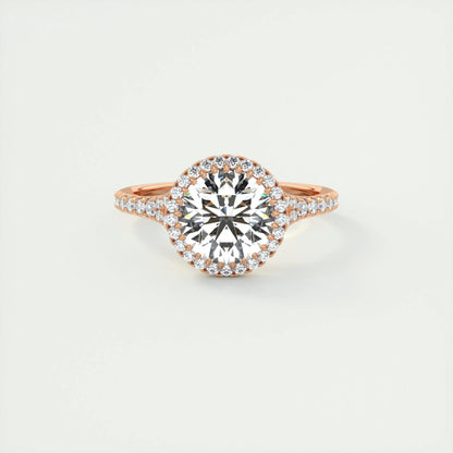 2 CT Round Halo Split Shank CVD F/VS1 Diamond Engagement Ring 13