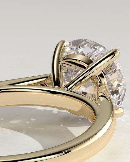 Round Solitaire & Cathedral Lab Grown Diamond Engagement Ring