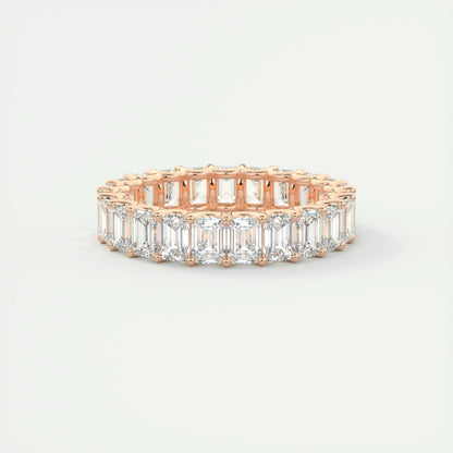 4.60 Emerald Cut Full Eternity Moissanite Bridal Wedding Band 11
