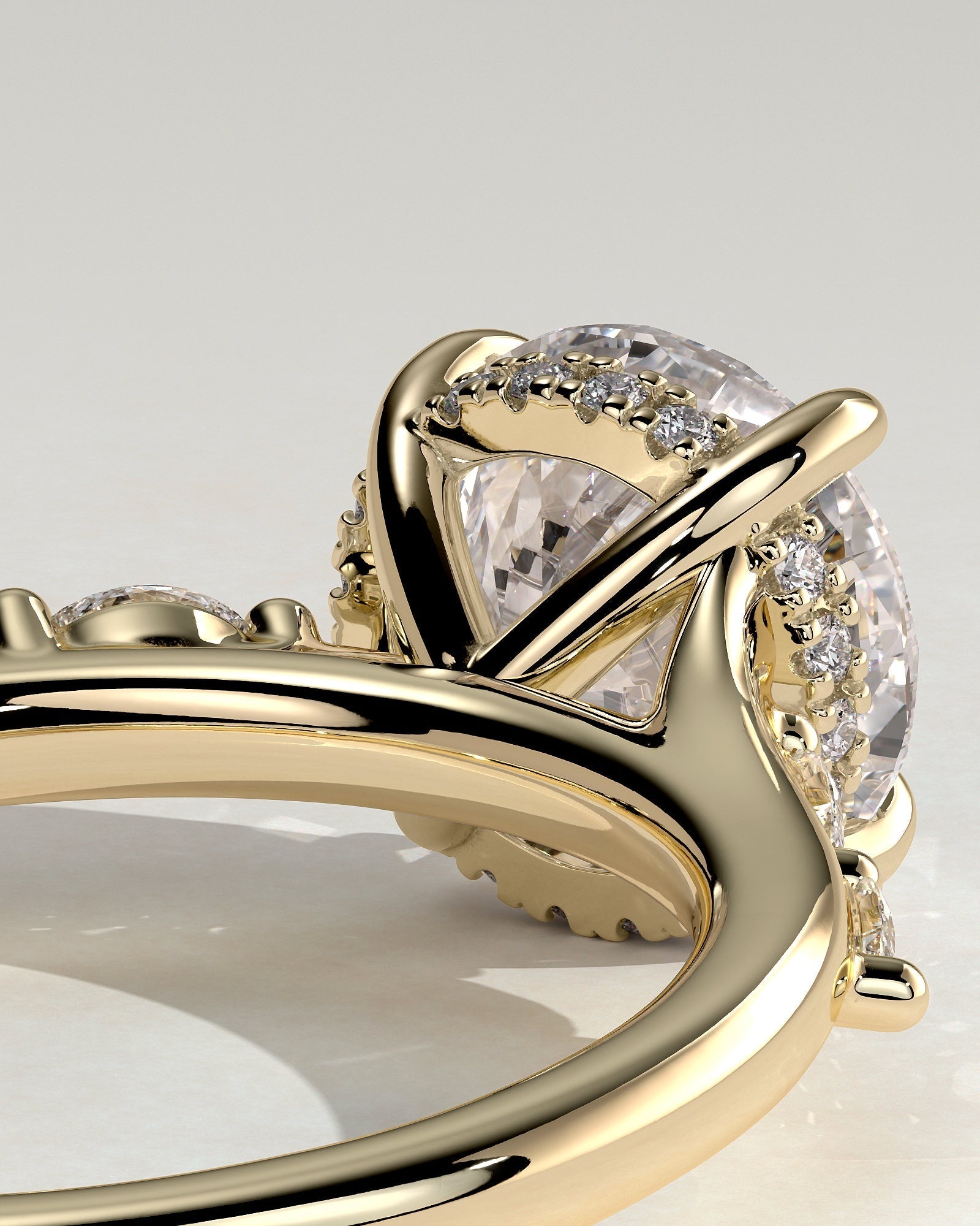 Round Pave & Hidden Halo Lab Grown Diamond Engagement Ring