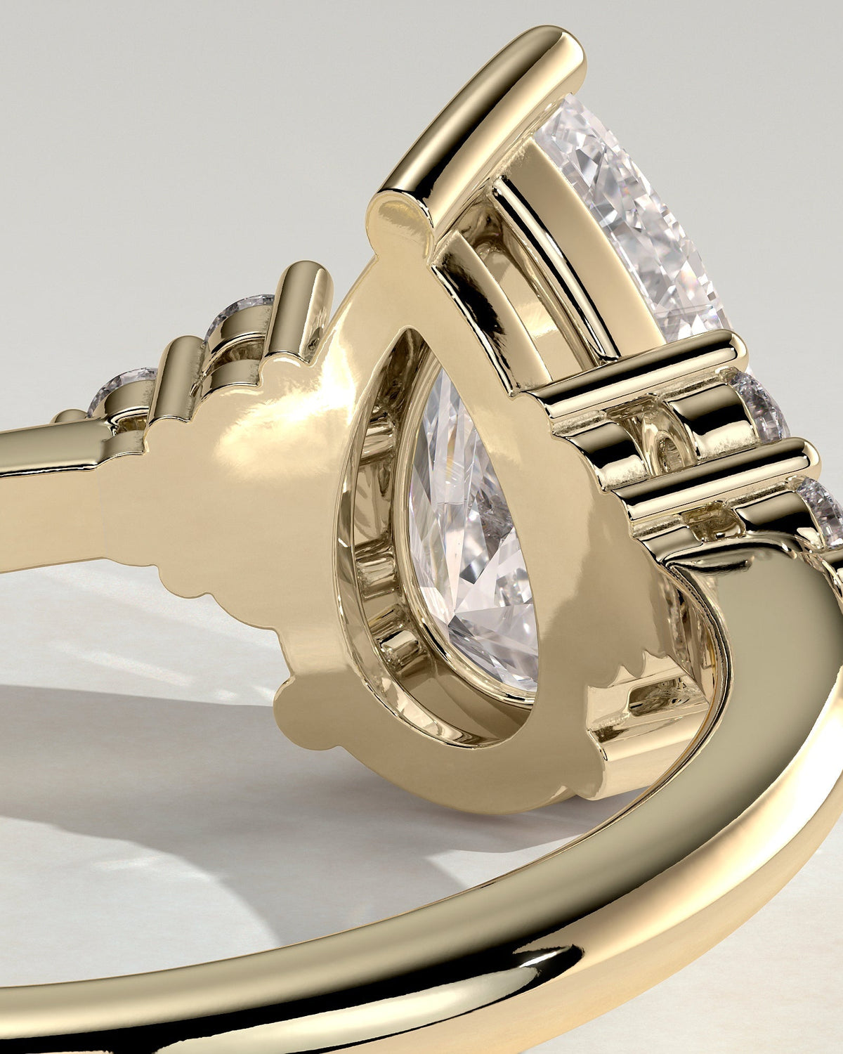 Pear Cluster Lab Grown Diamond Engagement Ring