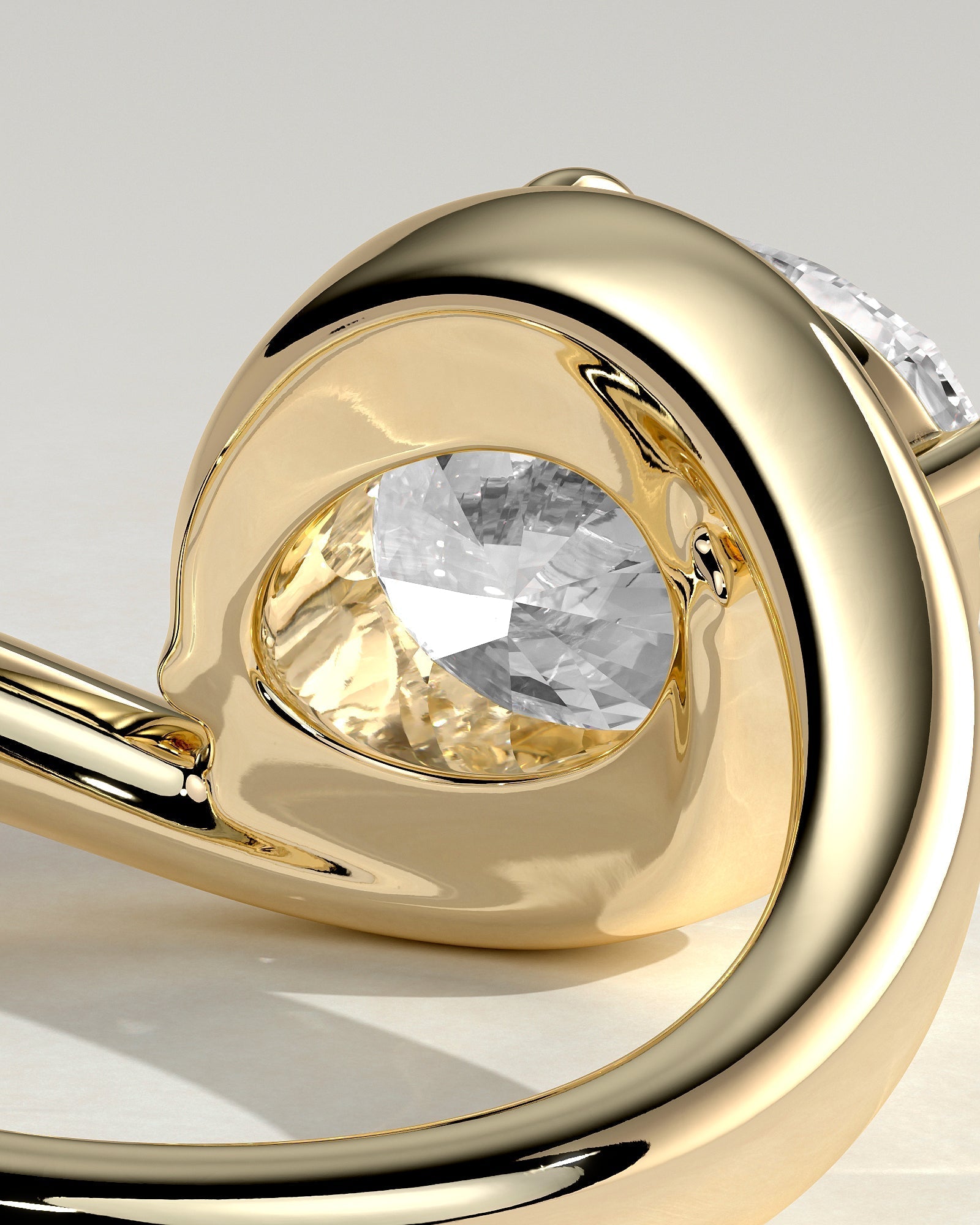 Oval Swirl Solitaire Lab Grown Diamond Engagement Ring