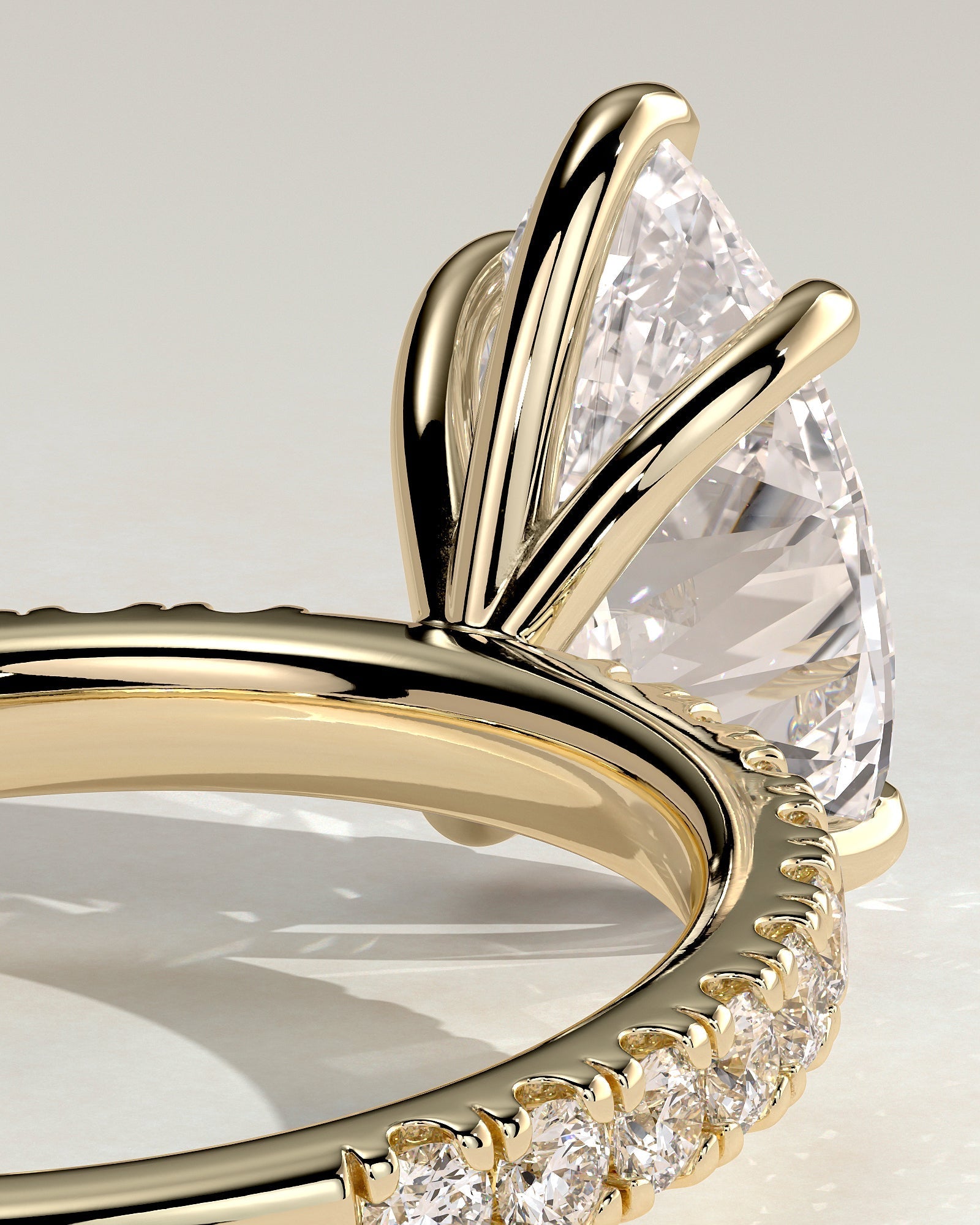 Pear Pave Lab Grown Diamond Engagement Ring