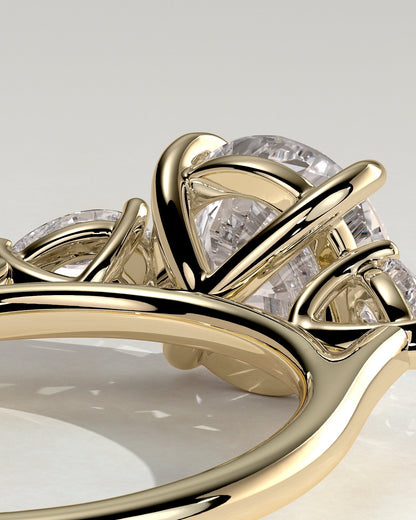 Round Three Stones Lab Grown Diamond Engagement Ring