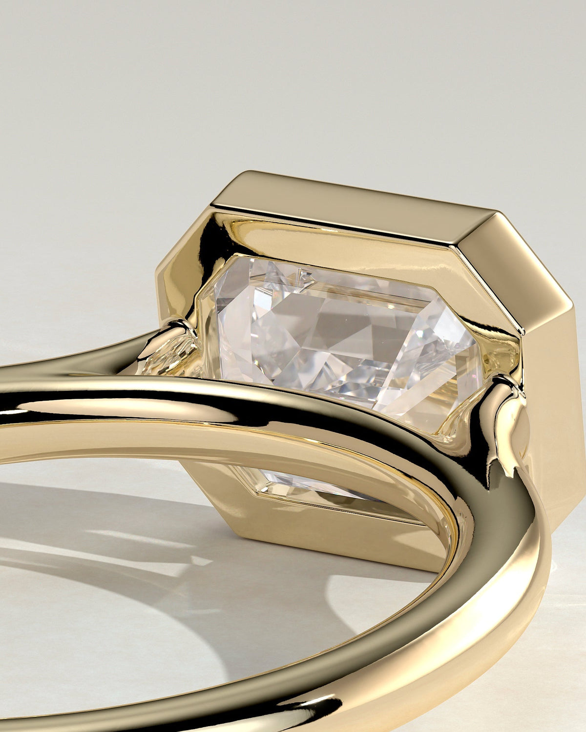 Emerald East West Solitaire Lab Grown Diamond Engagement Ring