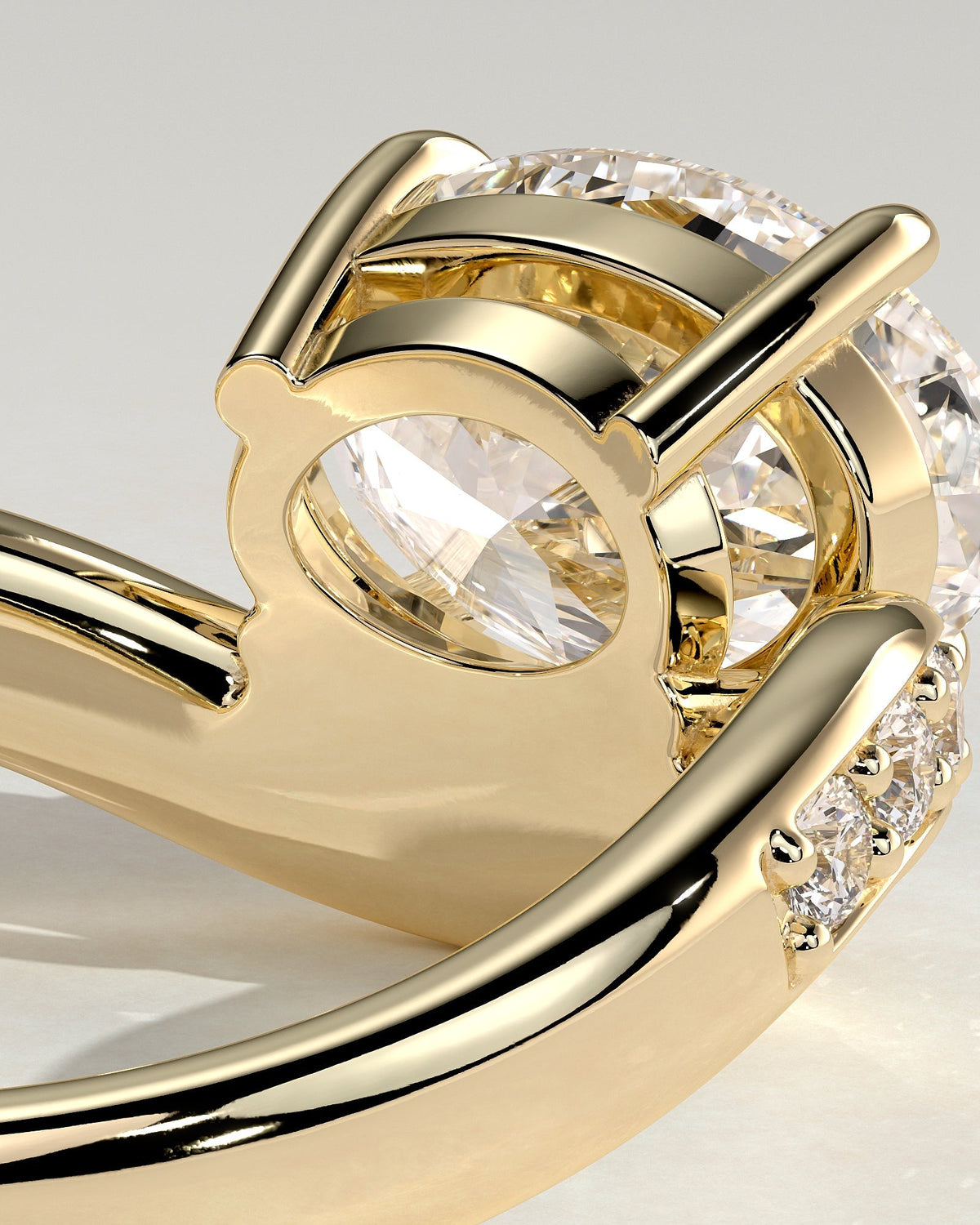 Oval Swirl Pave Lab Grown Diamond Engagement Ring