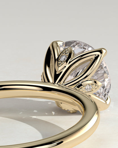 Round Solitaire With Tulip Prongs Lab Grown Diamond Engagement Ring
