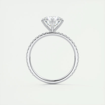 2.0 CT Round Cut Solitaire Pave Moissanite Engagement Ring 7
