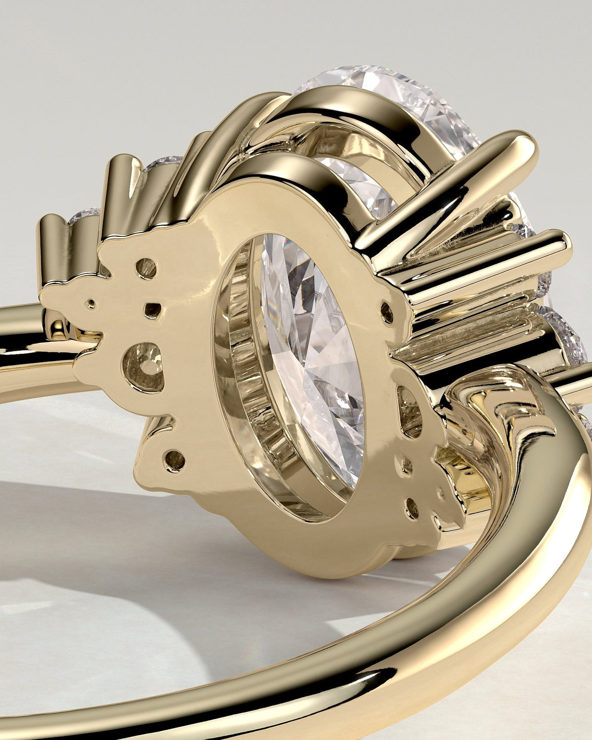 Oval Cluster Lab Grown Diamond Engagement Ring