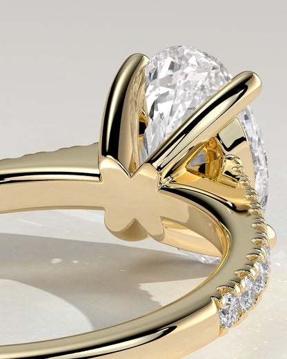 Oval Pave Lab Grown Diamond Engagement Ring
