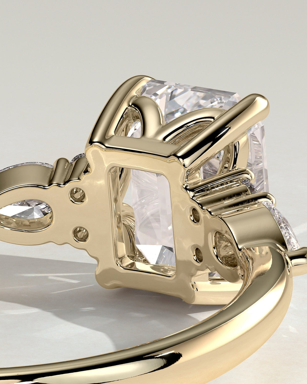 Emerald Cluster Lab Grown Diamond Engagement Ring
