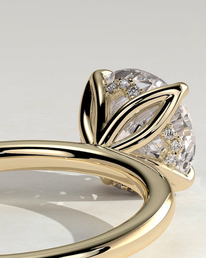 Round Hidden Halo Lab Grown Diamond Engagement Ring