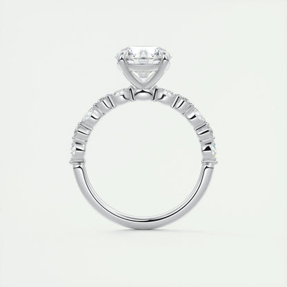 2.0 CT Round Solitaire Pave Moissanite Engagement Ring 7