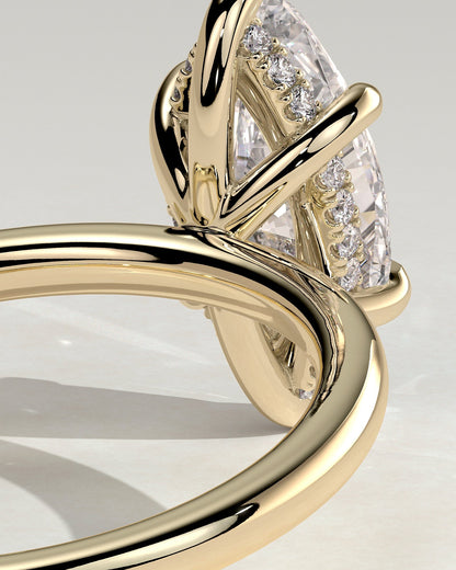 Marquise Hidden Halo Lab Grown Diamond Engagement Ring