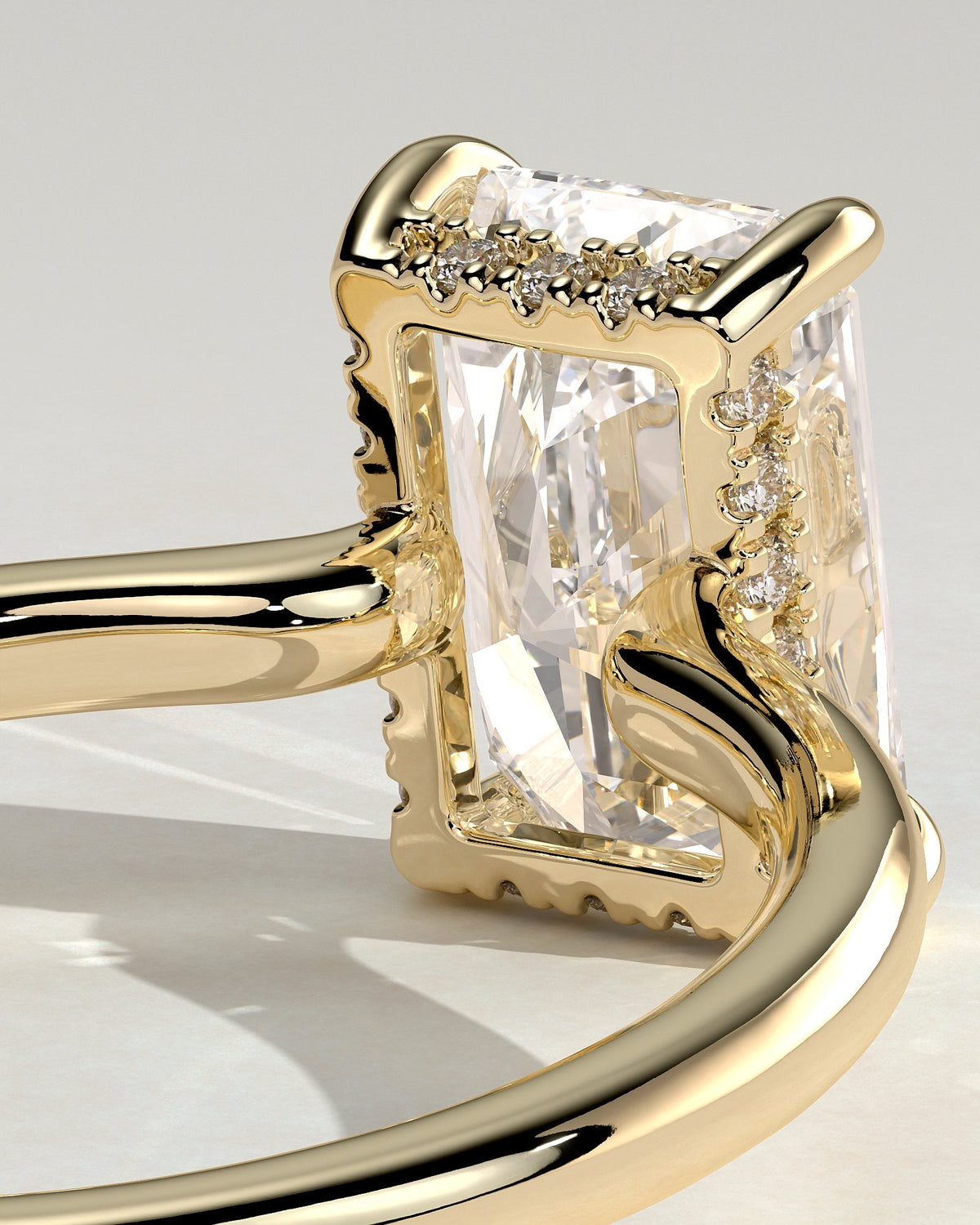 Radiant Hidden Halo Lab Grown Diamond Engagement Ring