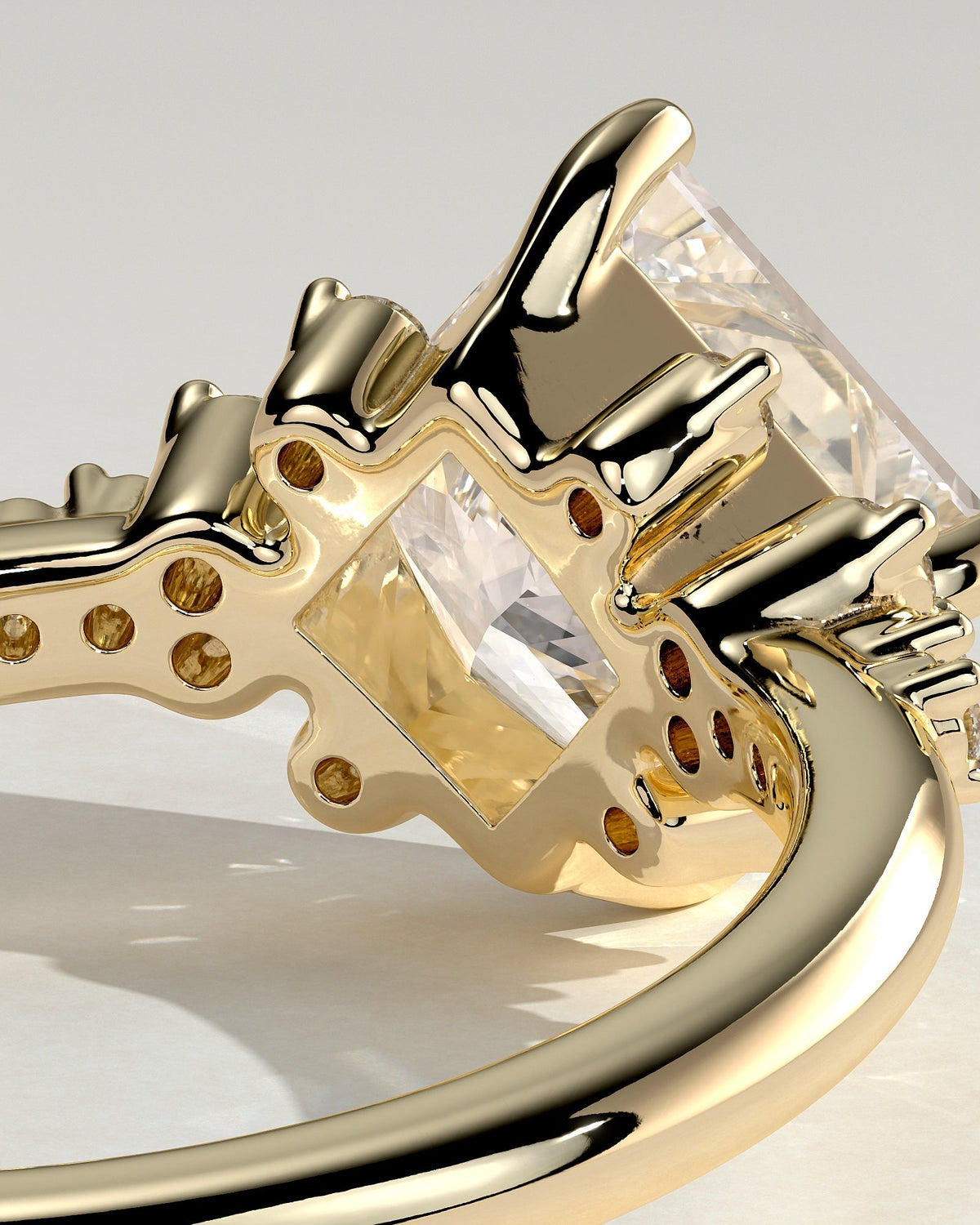 Princess Cluster Lab Grown Diamond Engagement Ring