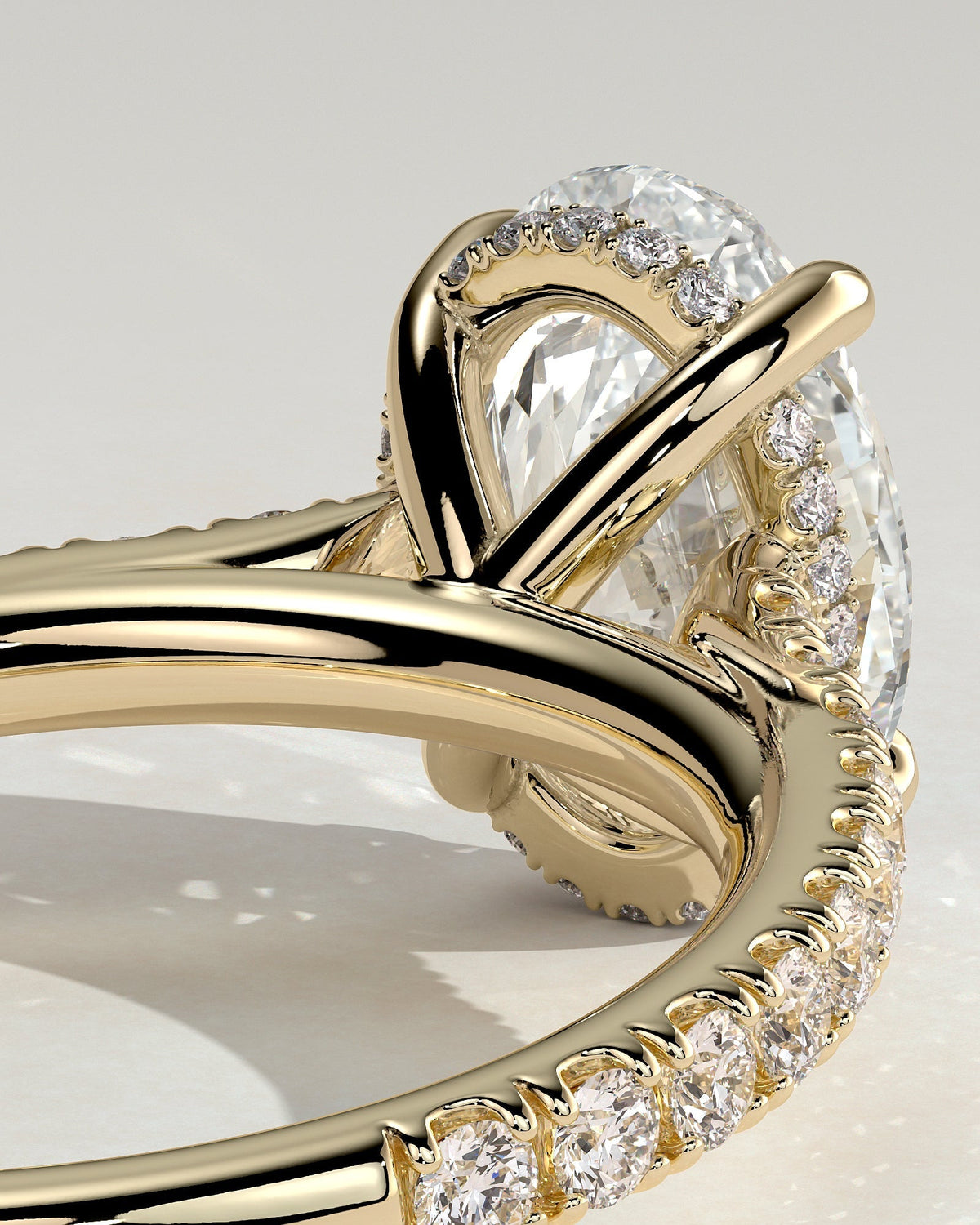 Oval Pave & Hidden Halo Lab Grown Diamond Engagement Ring
