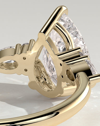 Pear Cluster Lab Grown Diamond Engagement Ring