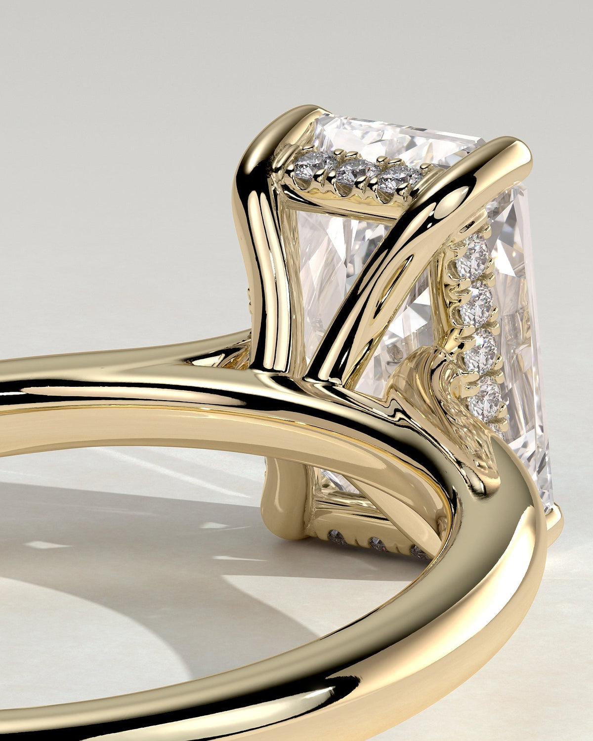 Radiant Hidden Halo Lab Grown Diamond Engagement Ring