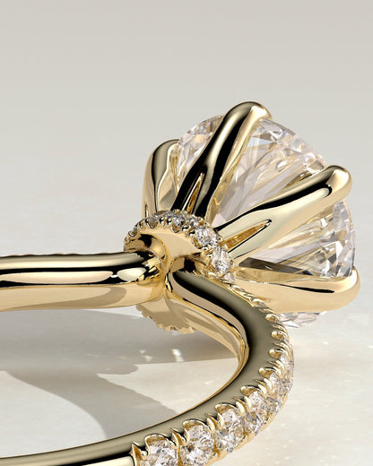 Round Hidden Halo & Pave Lab Grown Diamond Engagement Ring