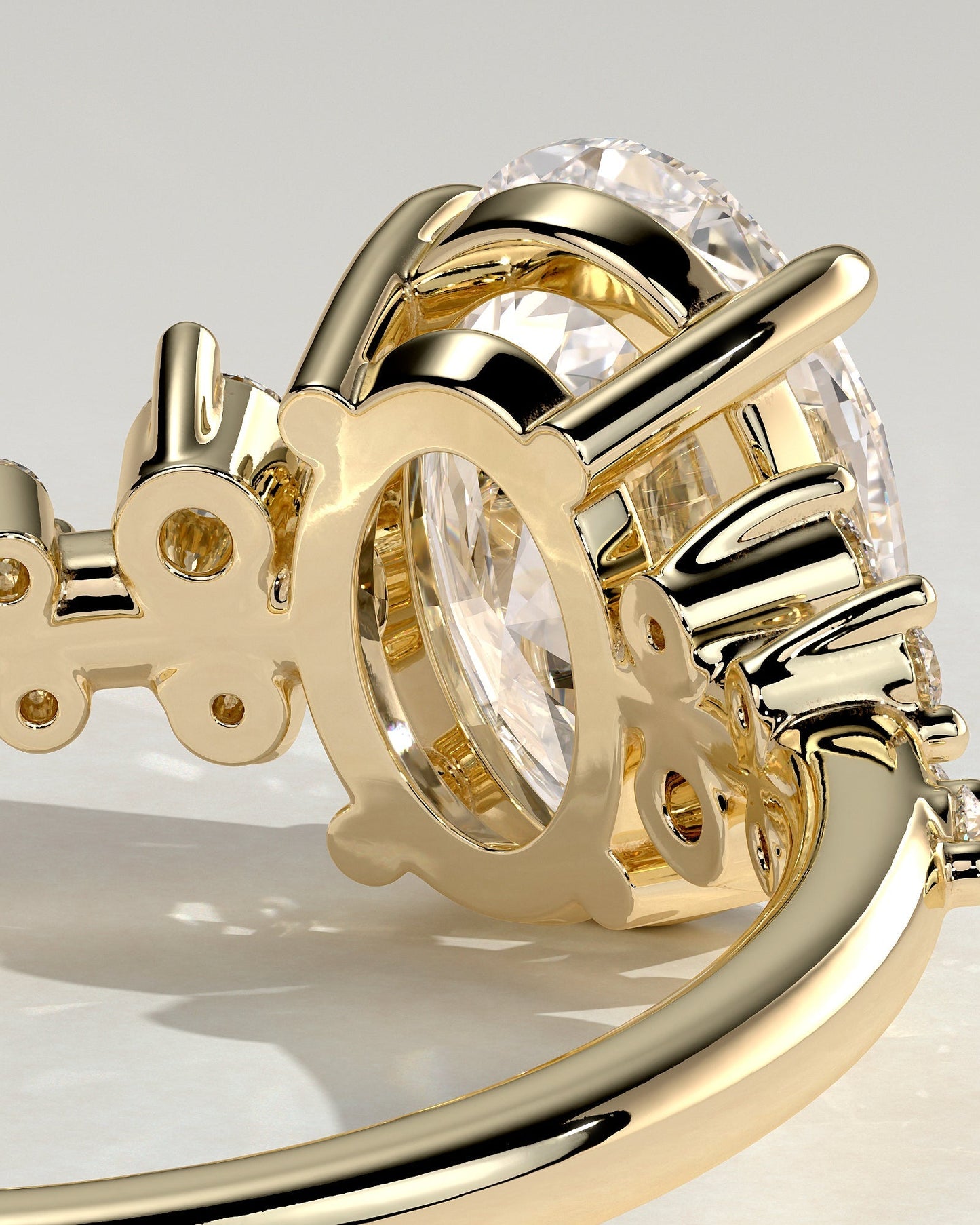 Oval Cluster Lab Grown Diamond Engagement Ring