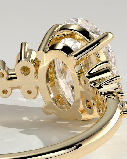 Oval Cluster Lab Grown Diamond Engagement Ring