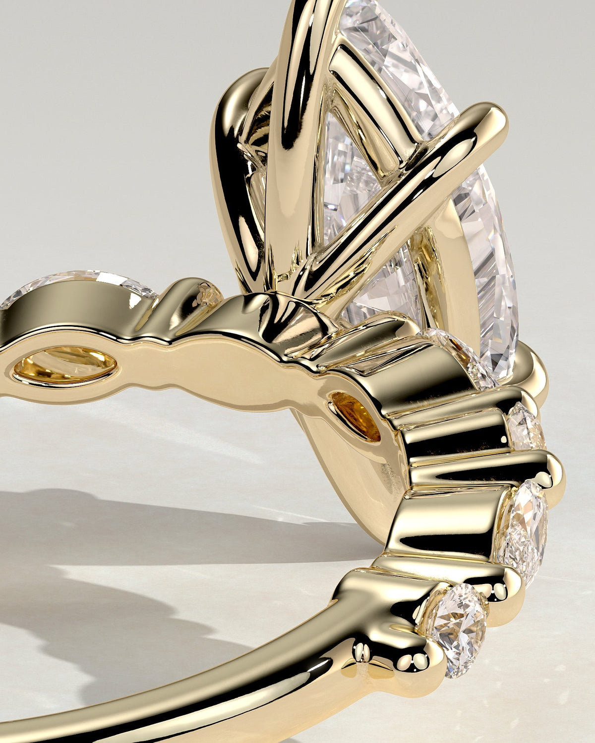 Marquise Alternating Pave Lab Grown Diamond Engagement Ring