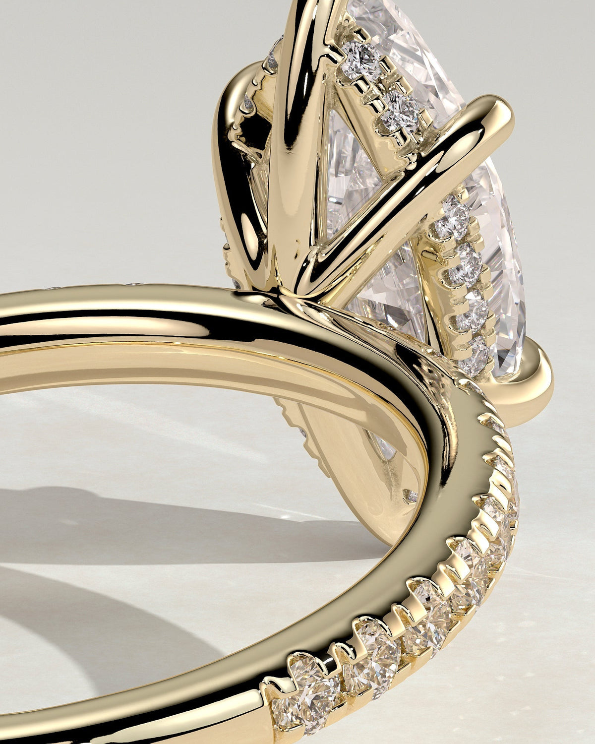 Marquise Pave and Hidden Halo Lab Grown Diamond Engagement Ring