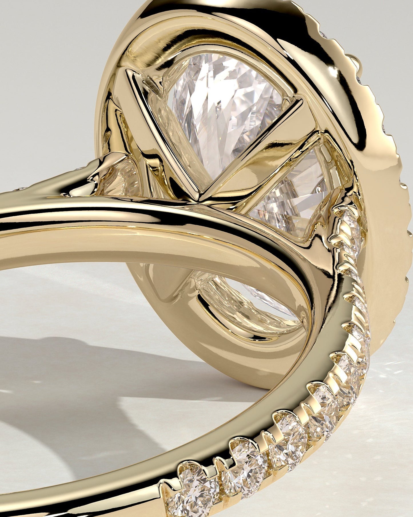 Oval Pave & Halo Lab Grown Diamond Engagement Ring