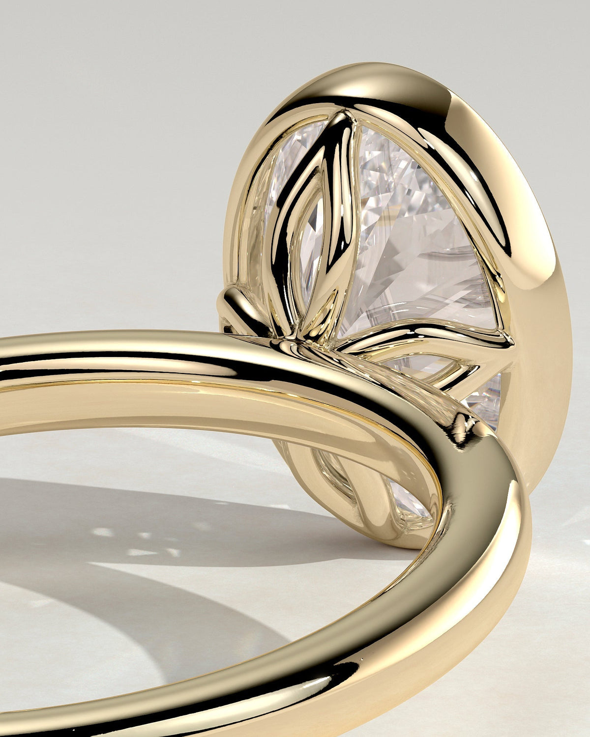 Oval Solitaire & Bezel Lab Grown Diamond Engagement Ring