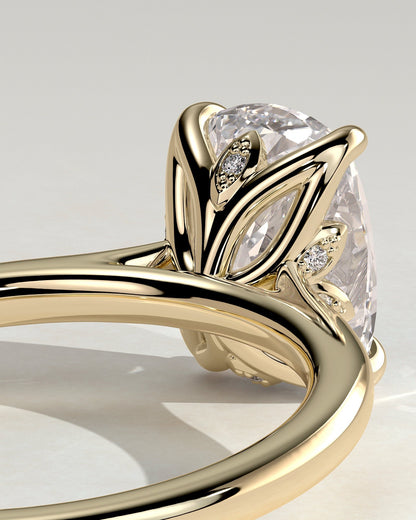 Elongated Cushion Solitaire Lab Grown Diamond Engagement Ring