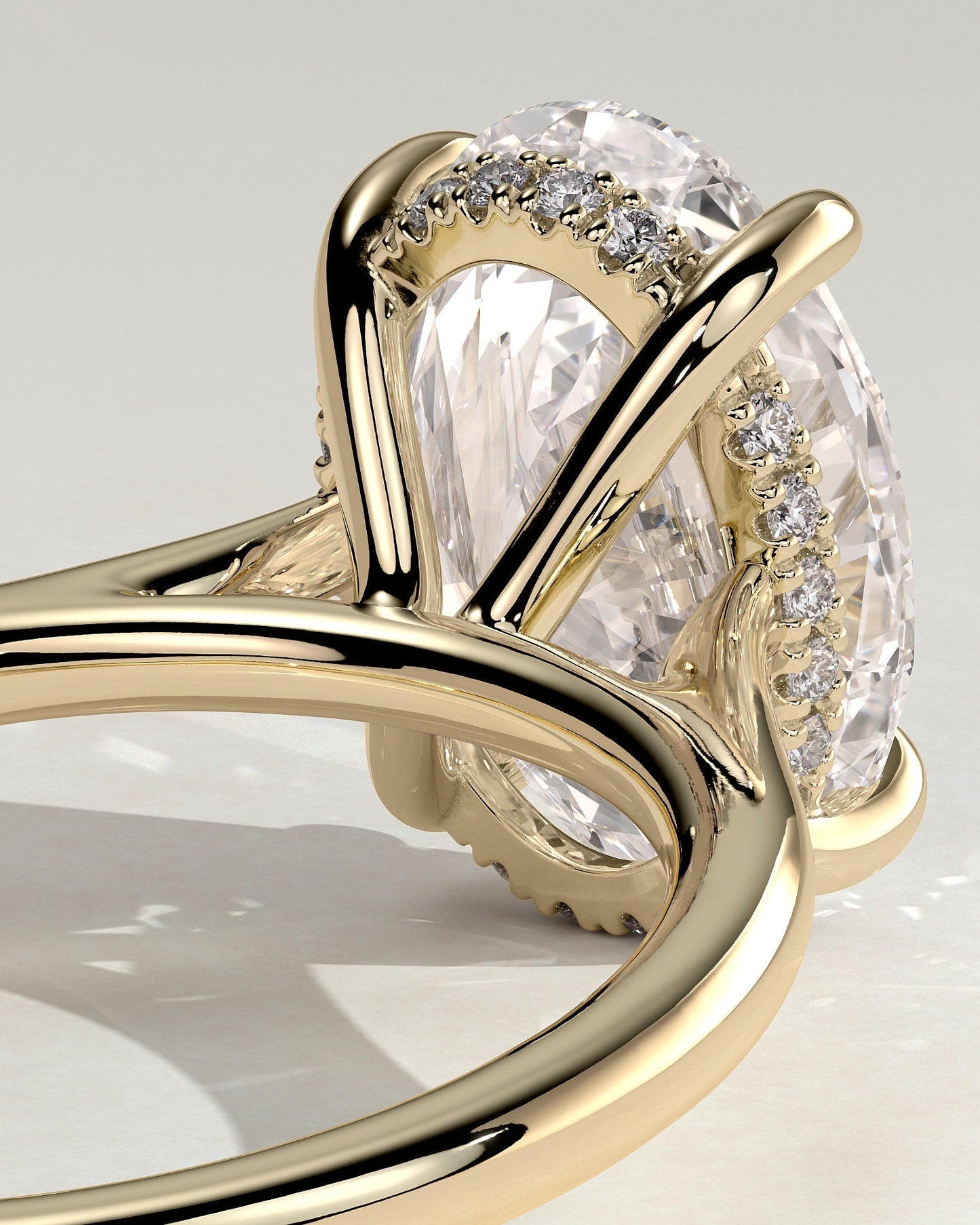 Oval Hidden Halo Lab Grown Diamond Engagement Ring