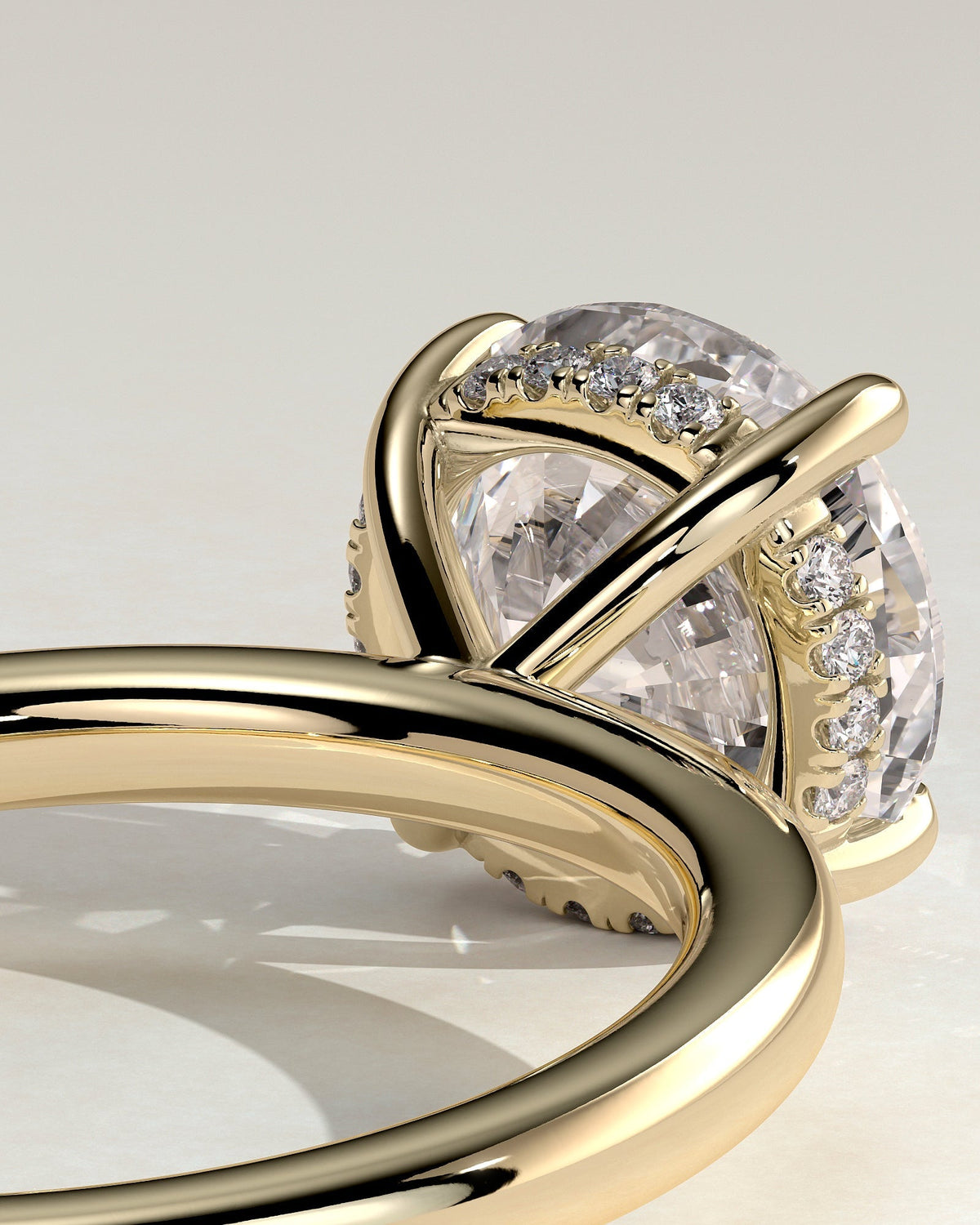 Round Hidden Halo Lab Grown Diamond Engagement Ring