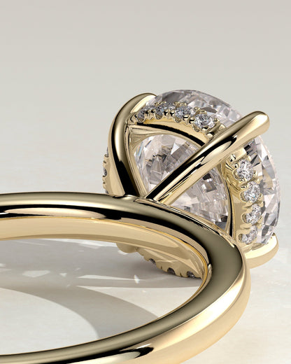 Round Hidden Halo Lab Grown Diamond Engagement Ring