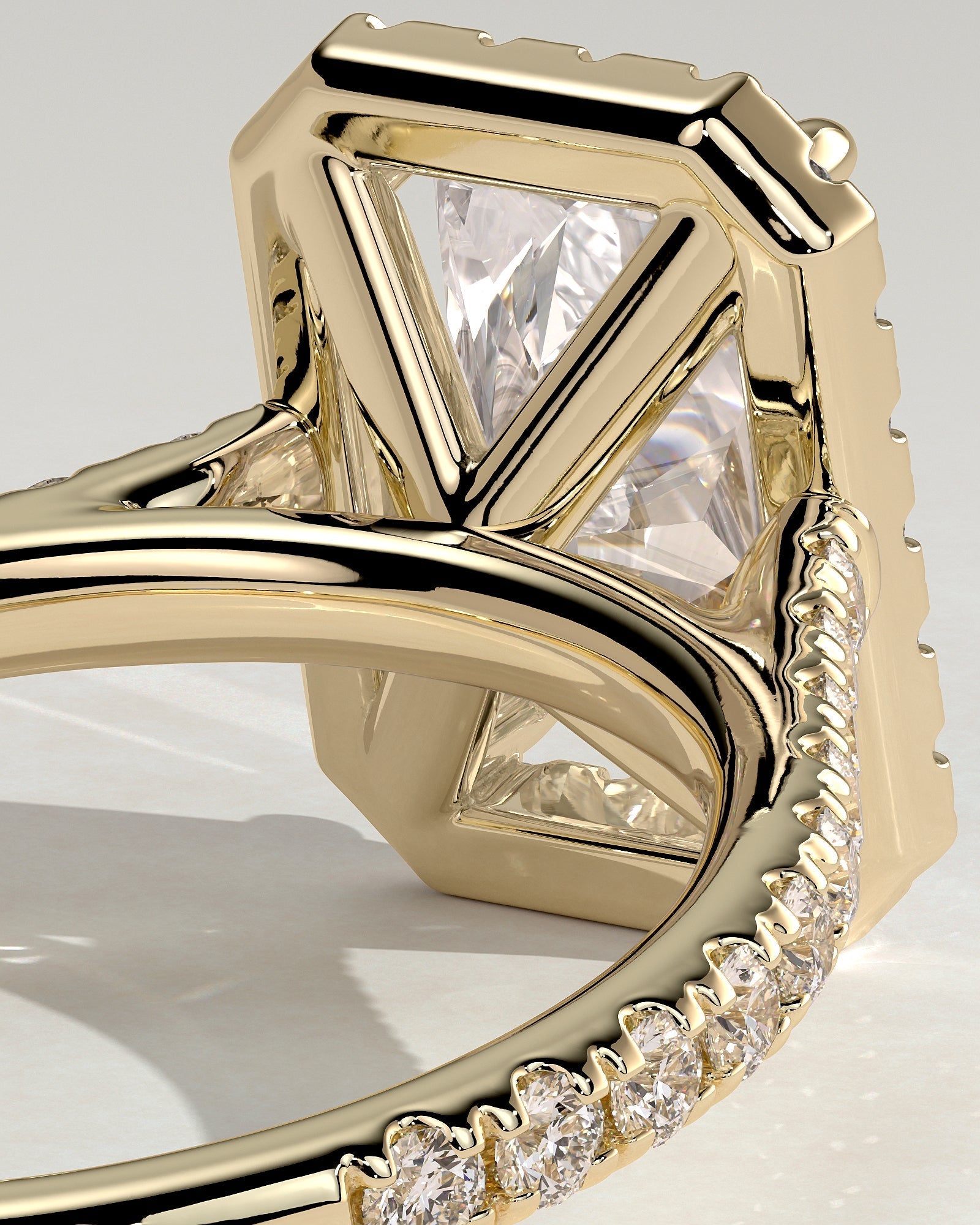 Radiant Halo & Pave Lab Grown Diamond Engagement Ring