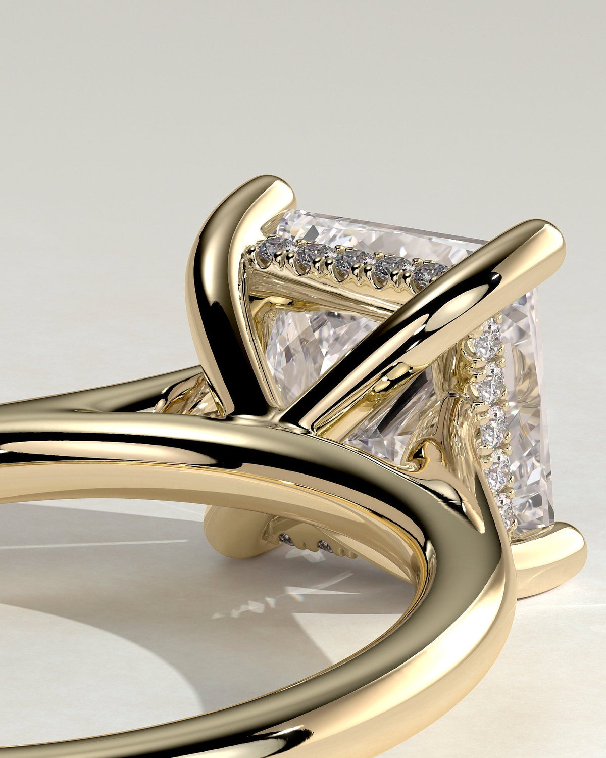 Princess Hidden Halo Lab Grown Diamond Engagement Ring