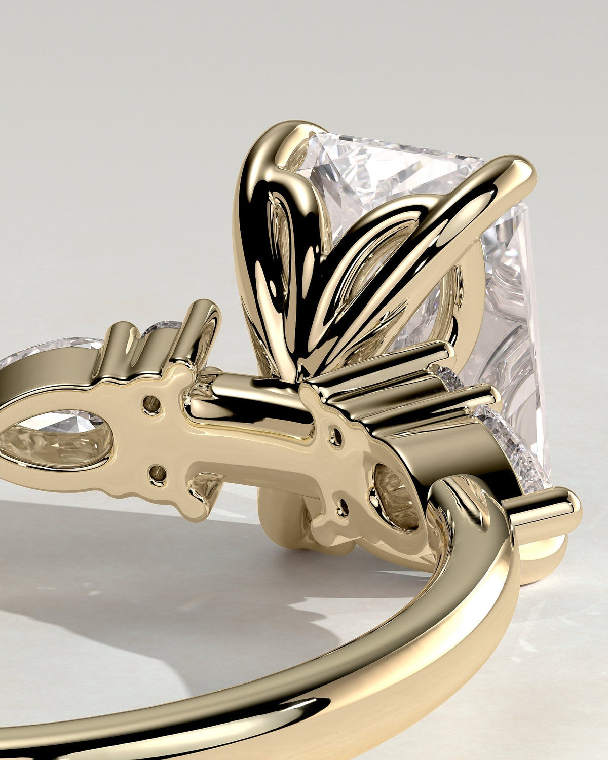 Radiant Cluster Lab Grown Diamond Engagement Ring