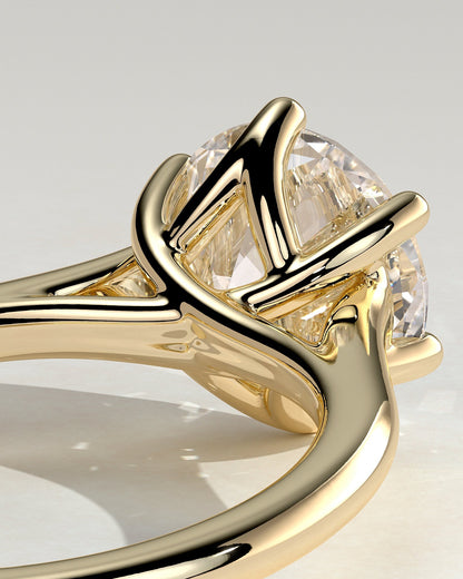 Round Cathedral Solitaire Lab Grown Diamond Engagement Ring