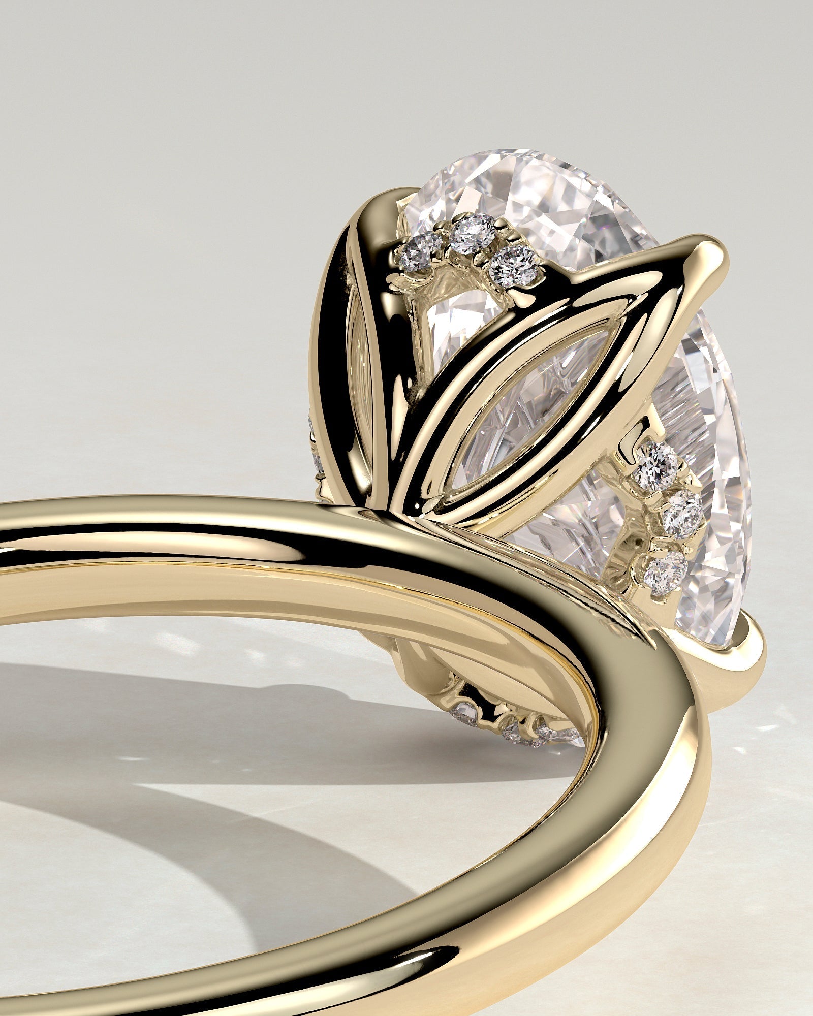Oval Solitaire With Tulip Prongs Lab Grown Diamond Engagement Ring