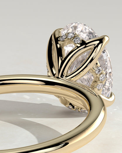 Oval Solitaire With Tulip Prongs Lab Grown Diamond Engagement Ring