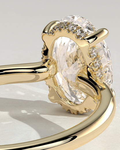 Oval Hidden Halo Lab Grown Diamond Engagement Ring