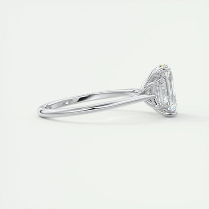 1.91 CT Emerald Cut Three Stone Moissanite Engagement Ring 3