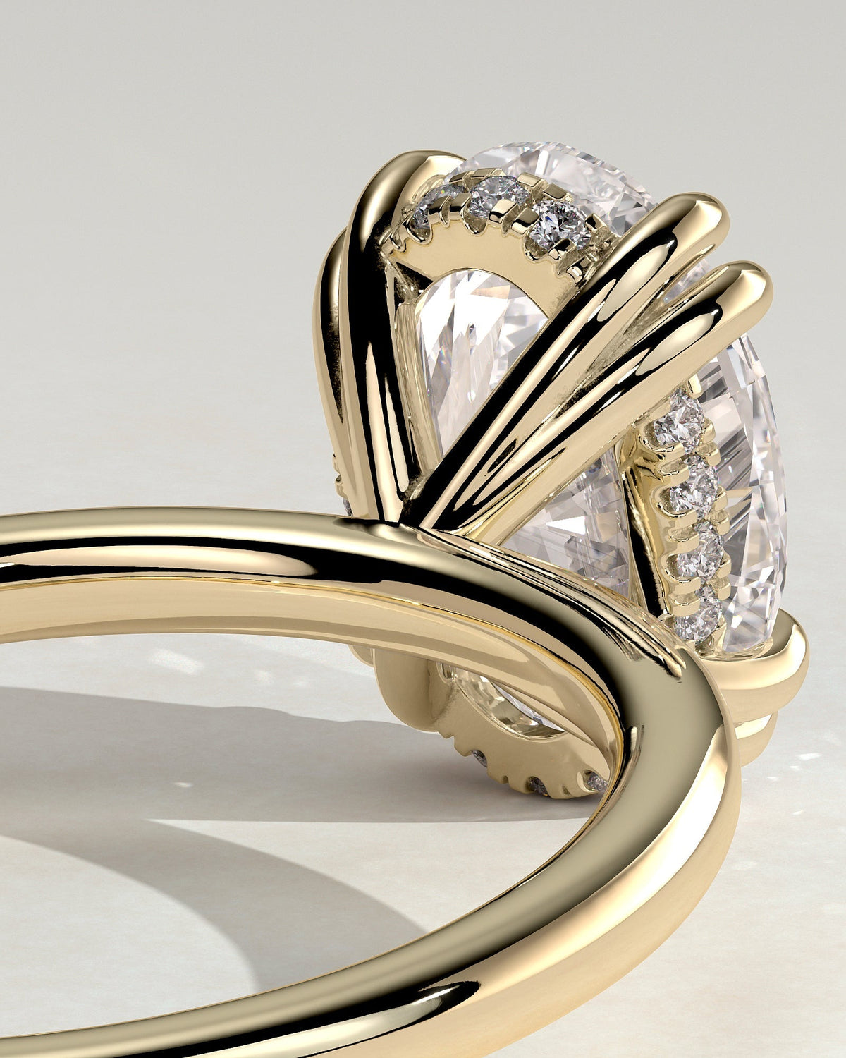 Oval Hidden Halo Lab Grown Diamond Engagement Ring