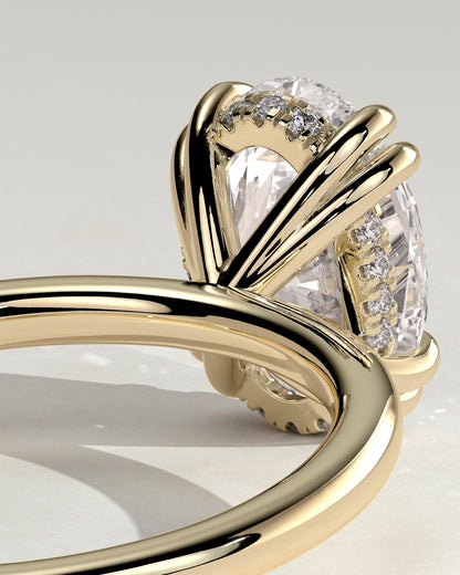 Oval Hidden Halo Lab Grown Diamond Engagement Ring